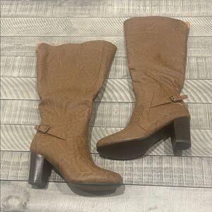 Journee Collection Brown Knee-High Heeled Boots